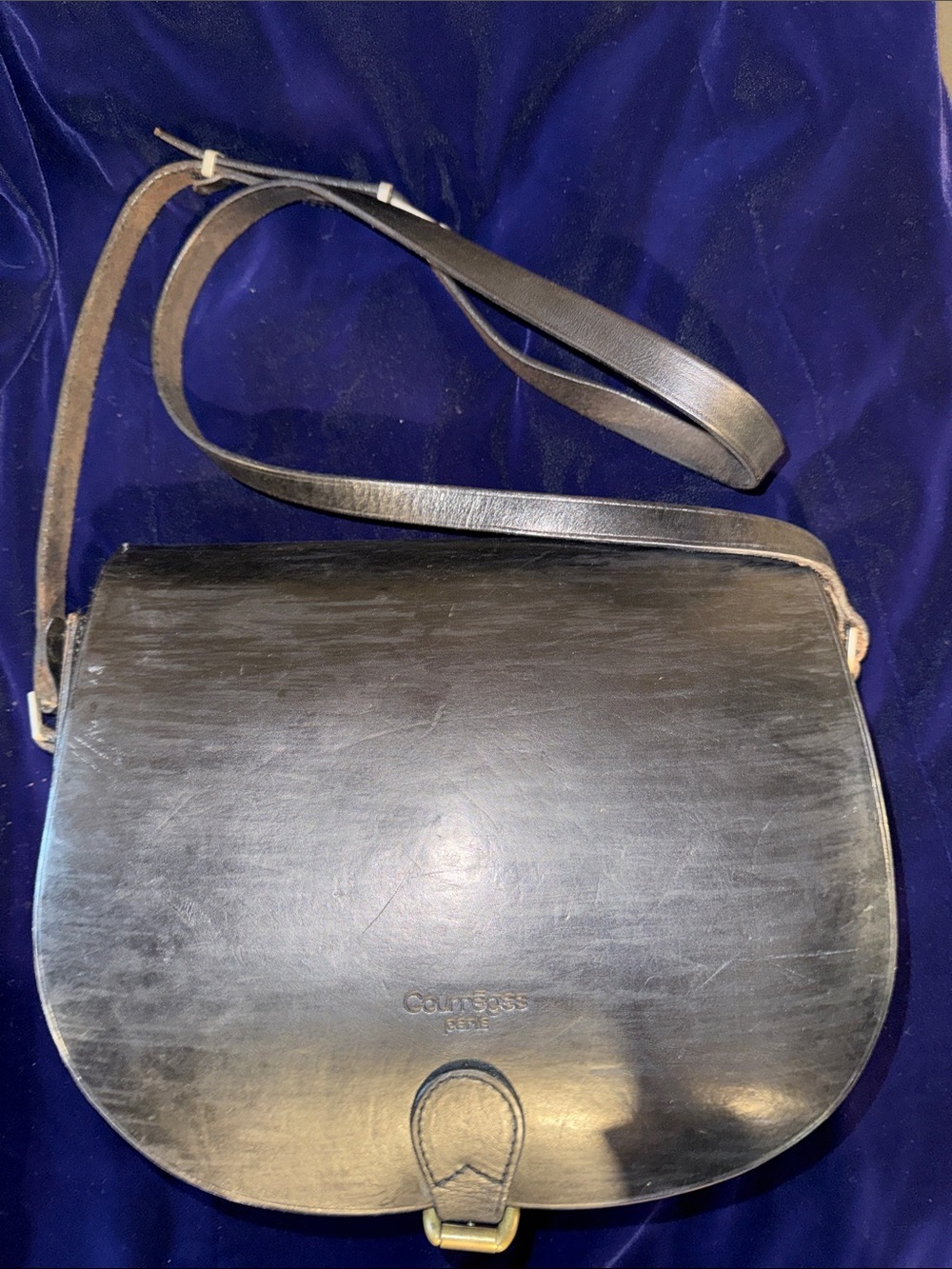 Courrèges Paris leather saddle crossbody bag